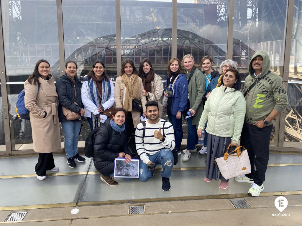 Group photo Eiffel Tower Guided Climb by Stairs on 22 April 2023 with Melanie