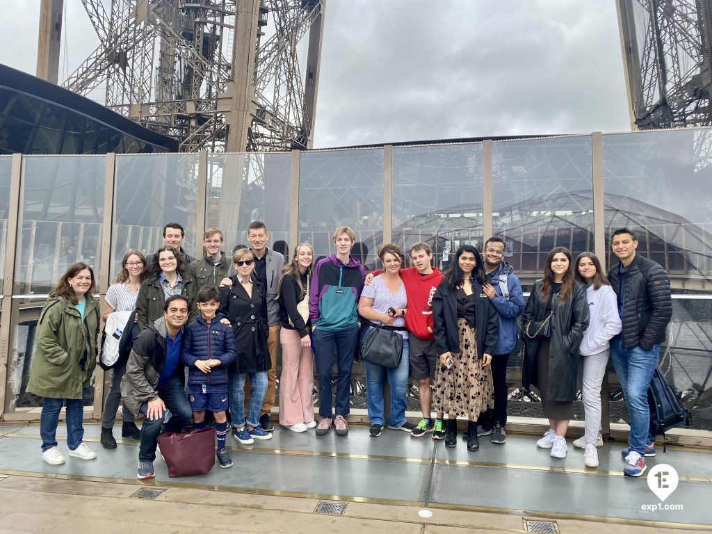 Group photo Eiffel Tower Guided Climb by Stairs on 7 May 2023 with Melanie