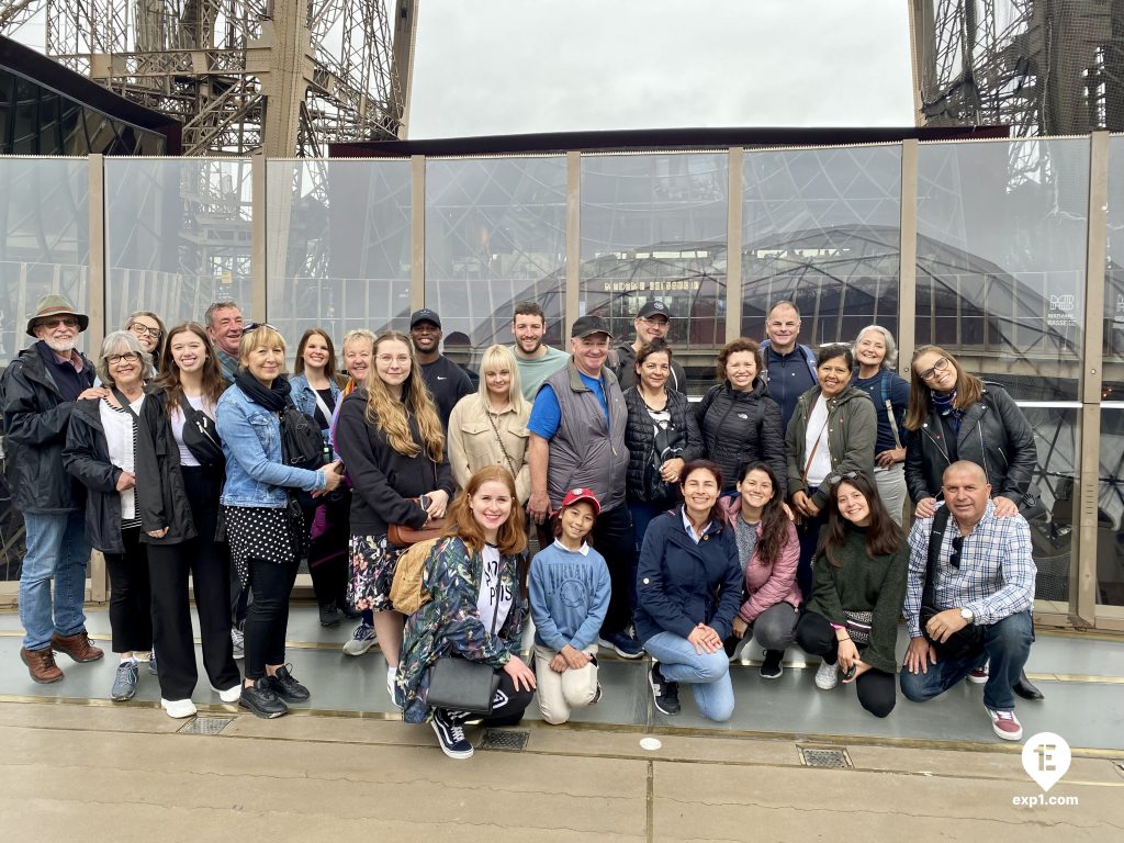 Group photo Eiffel Tower Guided Climb by Stairs on 8 May 2023 with Melanie