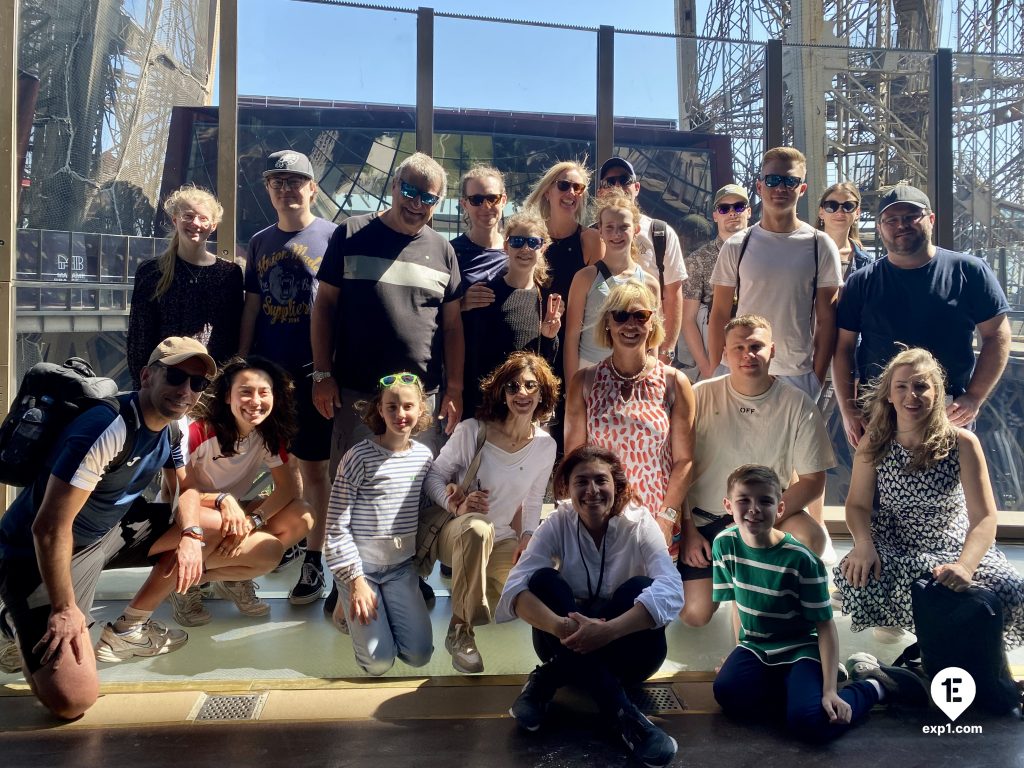 Group photo Eiffel Tower Guided Climb by Stairs on 4 June 2023 with Melanie