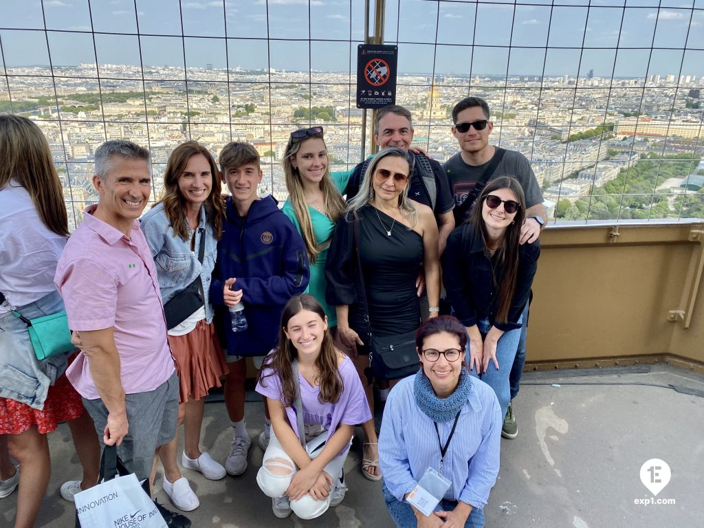 Group photo Eiffel Tower Guided Climb by Stairs on 3 July 2023 with Melanie