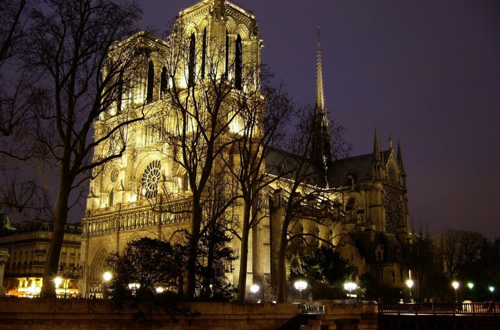 Notre Dame during the ghost tour in Paris, France