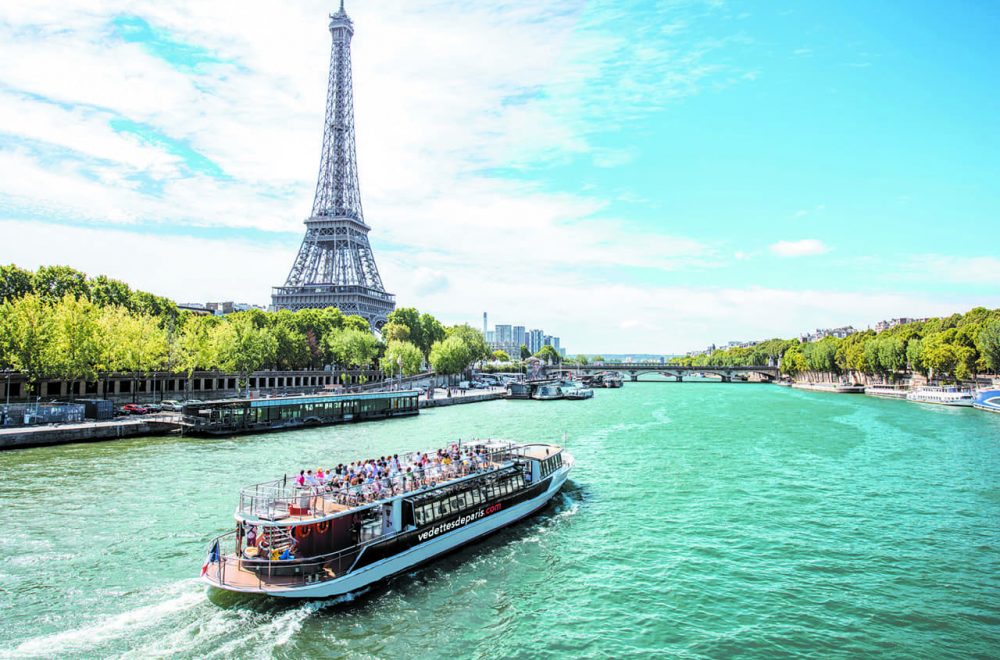 Aerial view of the Seine River Cruise in day time