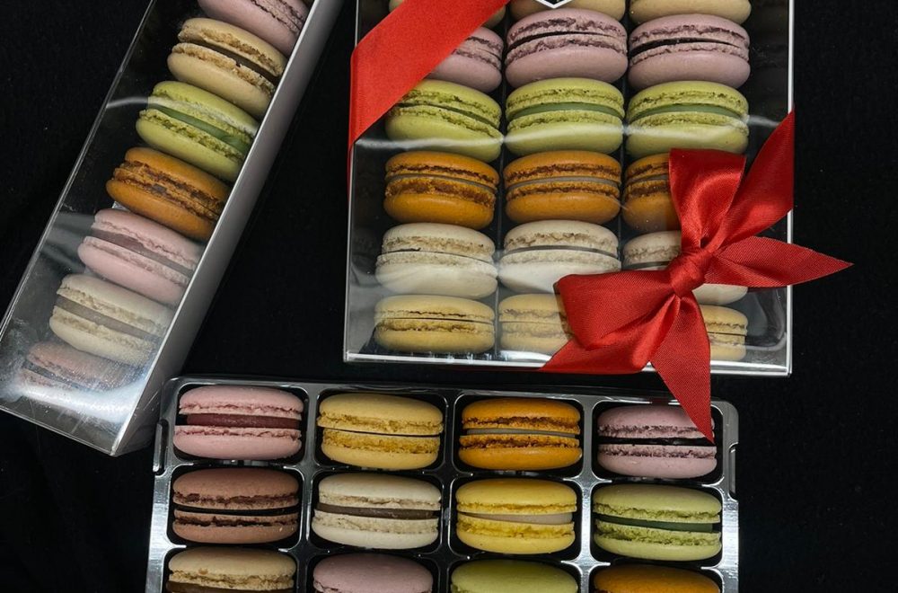 Boxes of Manon macarons in Paris