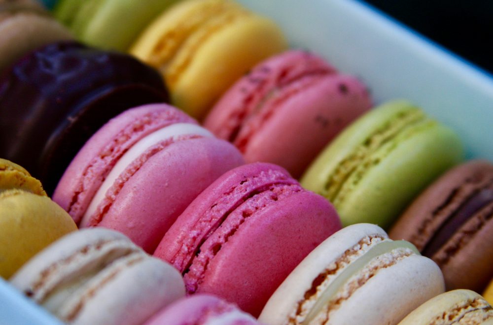 Close up of Macarons in Paris France