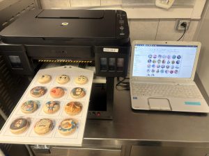 Macarons coming out of the printer