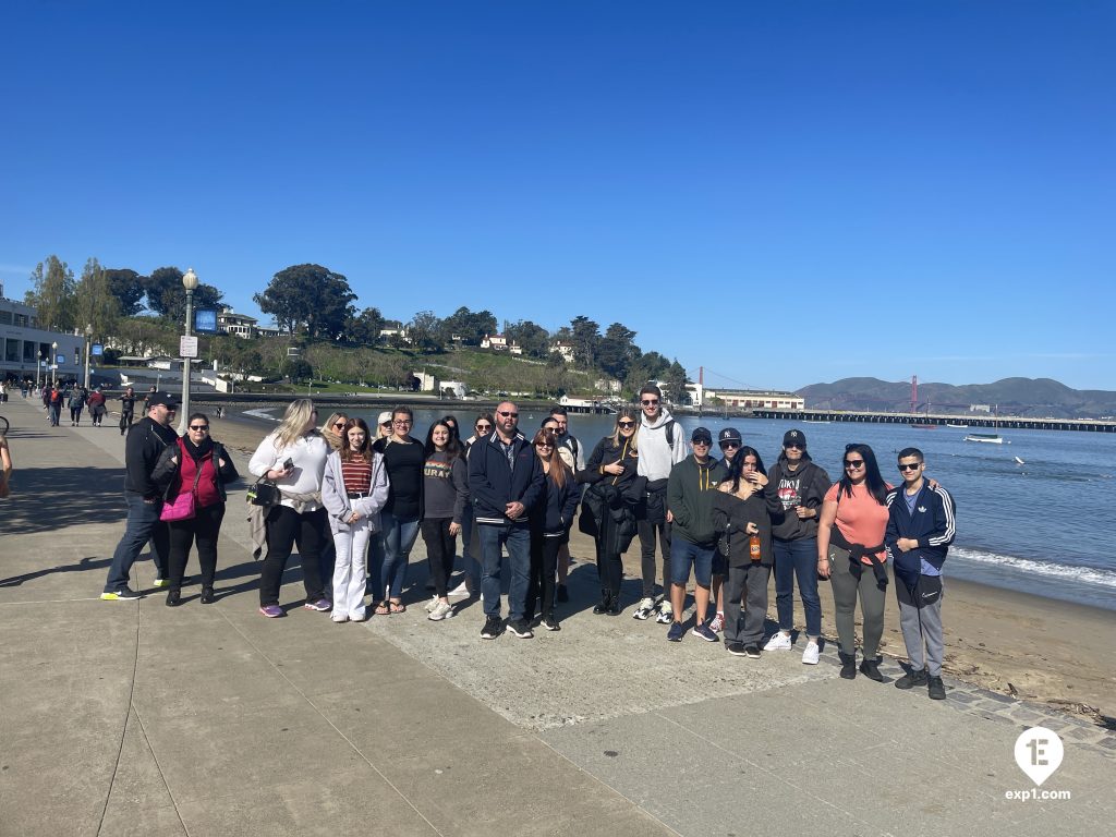 Group photo Fisherman’s Wharf Walking Tour on 9 April 2023 with Eric