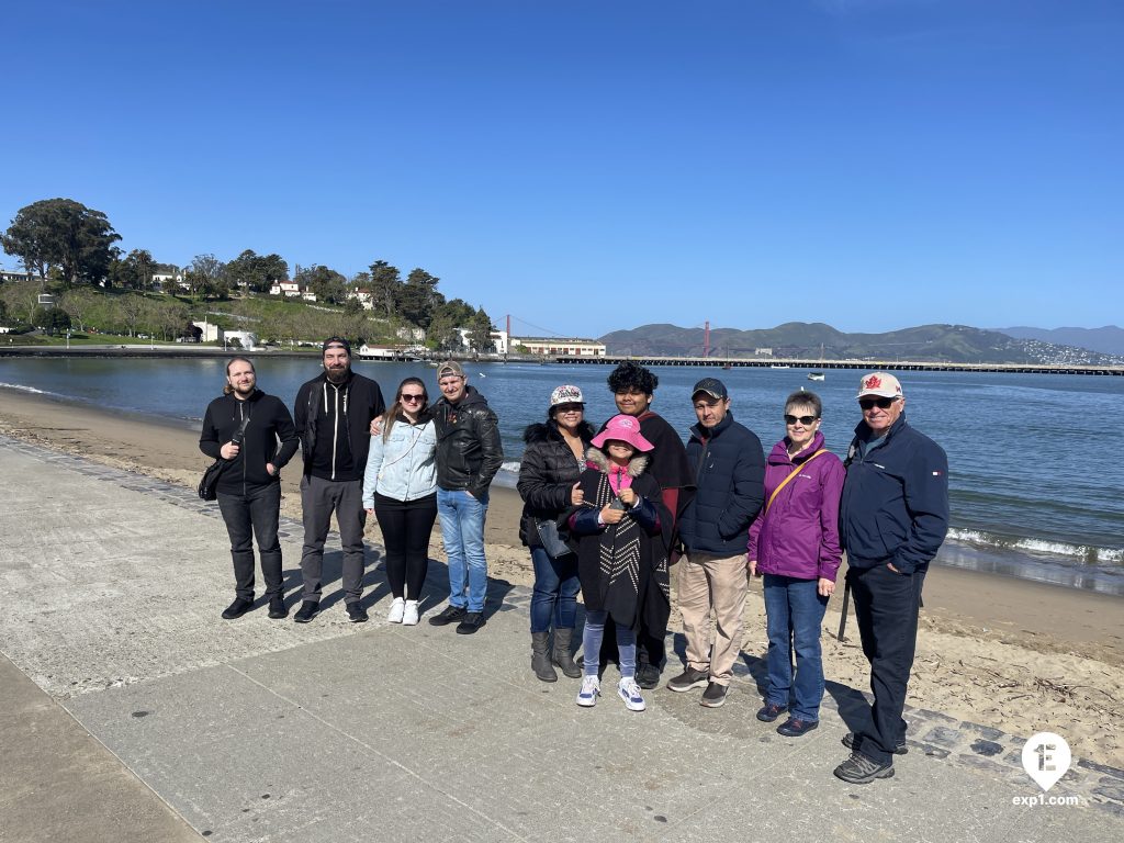 Group photo Fisherman’s Wharf Walking Tour on 14 April 2023 with Eric