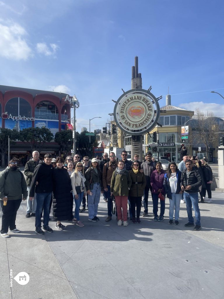 Group photo Fisherman’s Wharf Walking Tour on 5 April 2023 with Eric