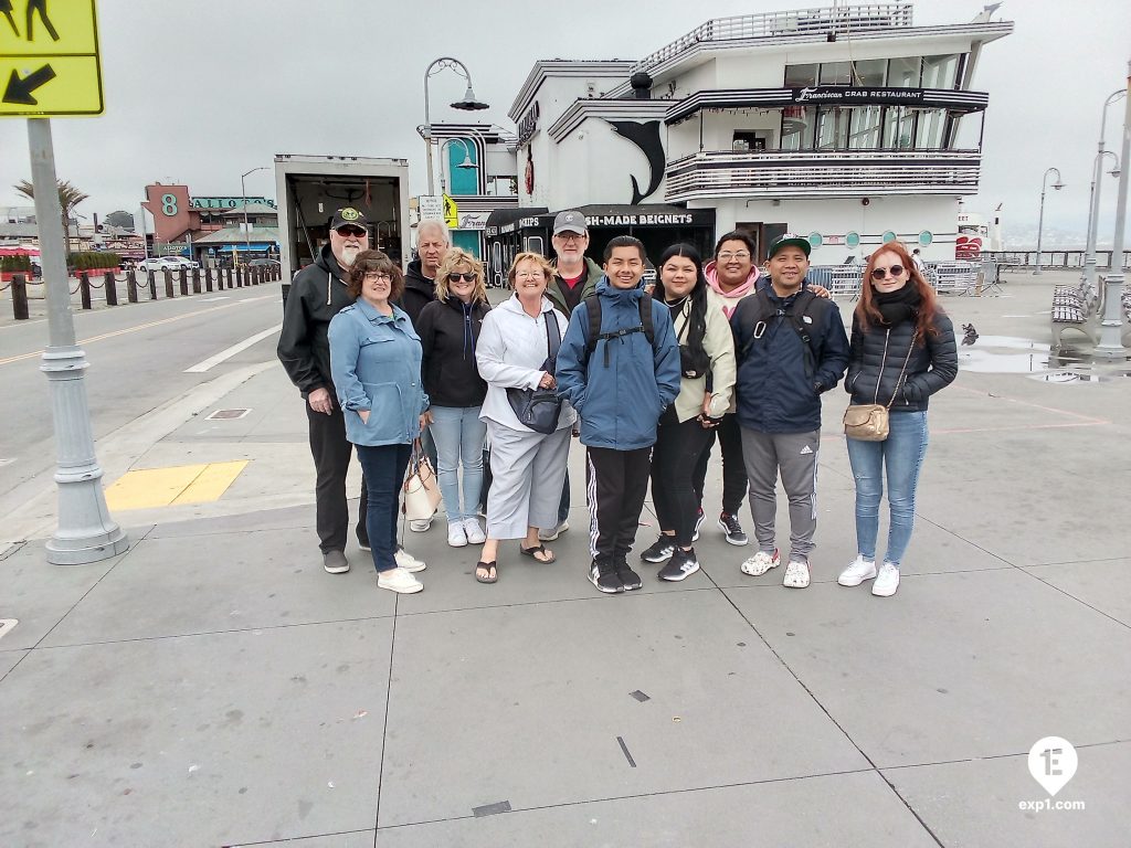 Group photo Fisherman’s Wharf Walking Tour on 19 May 2023 with John