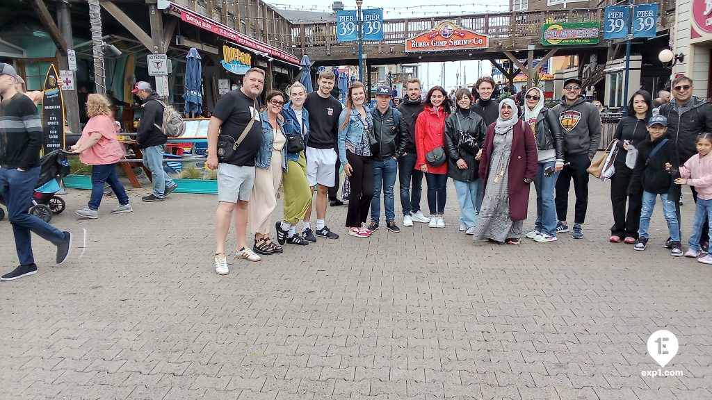 Group photo Fisherman’s Wharf Walking Tour on 17 June 2023 with John