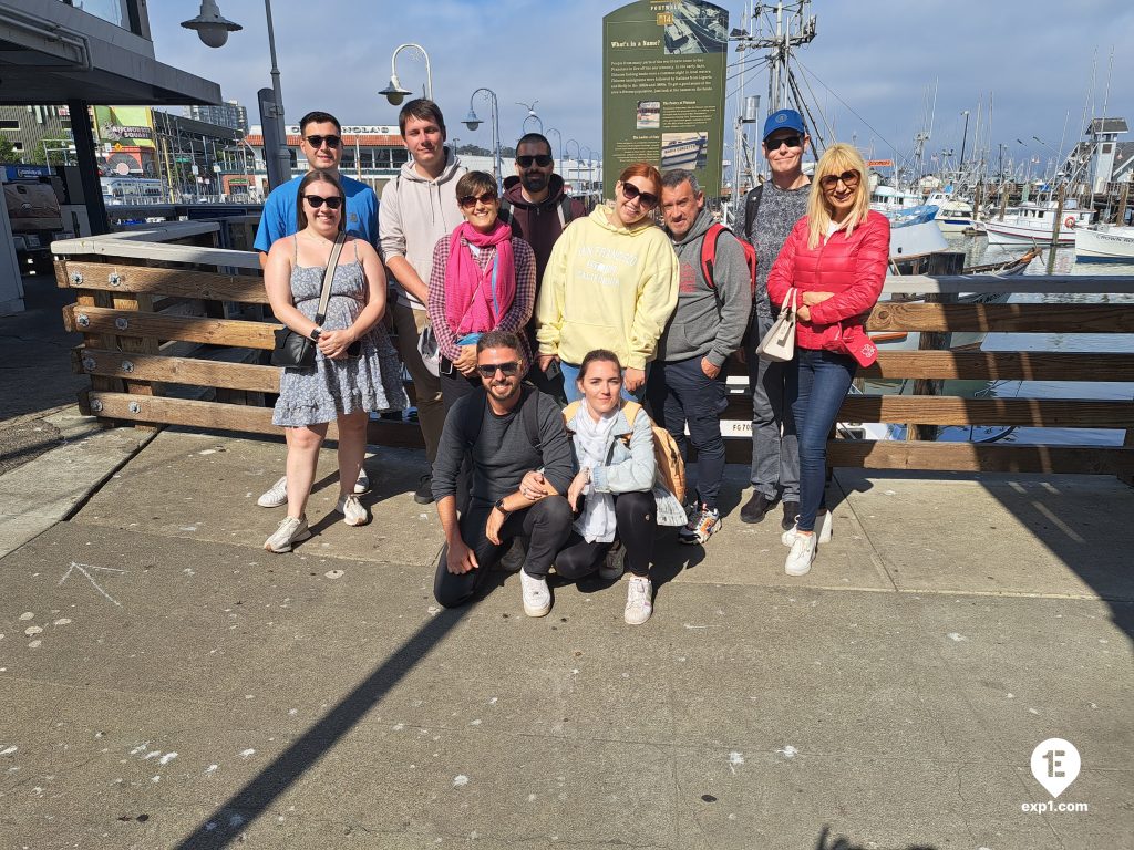 Group photo Fisherman’s Wharf Walking Tour on Aug 21, 2023 with John